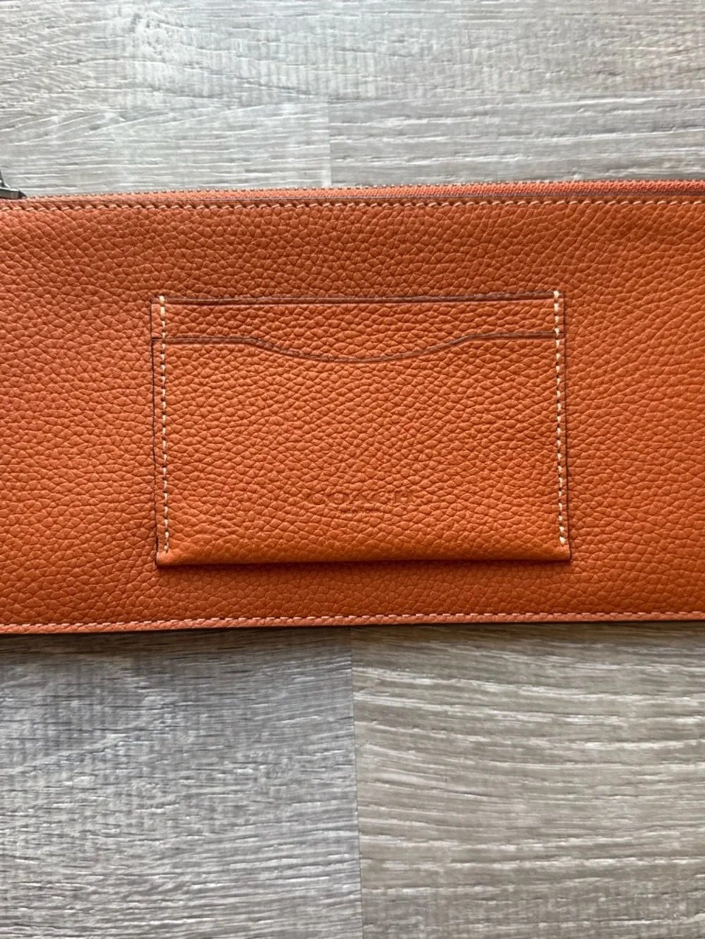 Coach Pebble Leather Zip Phone Wallet CI742G In Canyon